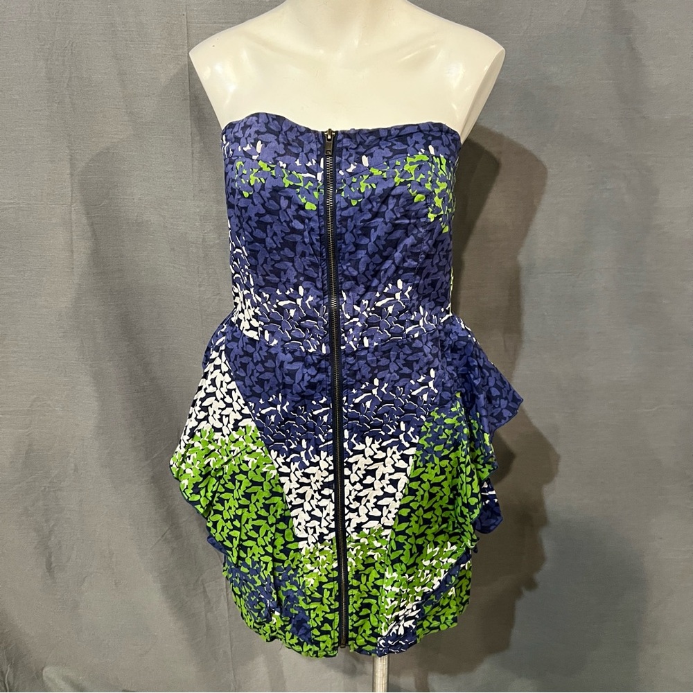 Steve Madden Strapless Blue and Green Dress